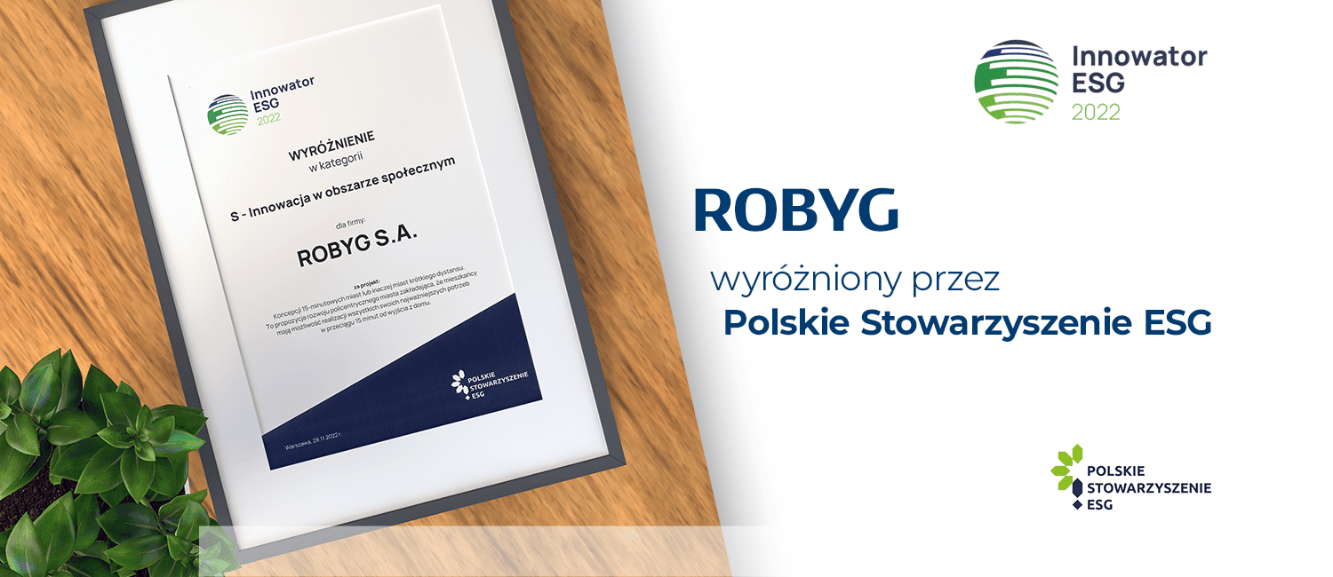 Gala innowatorów ESG – ROBYG wyróżniony w kategorii S – Innowacja w obszarze społecznym