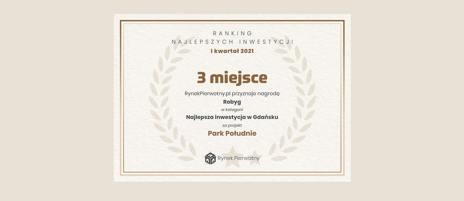 Park Południe - osiedle docenione w rankingu Najlepszych inwestycji mieszkaniowych w Gdańsku